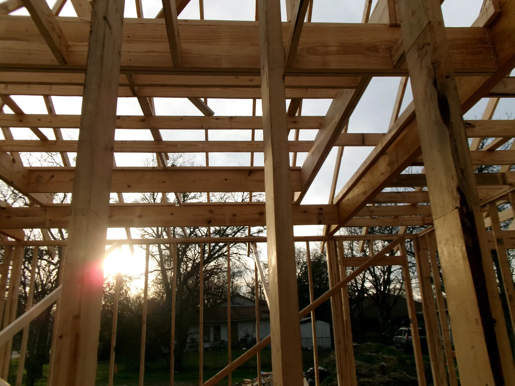 Timber structure under construction linking to Reem Khan's engineering portfolio