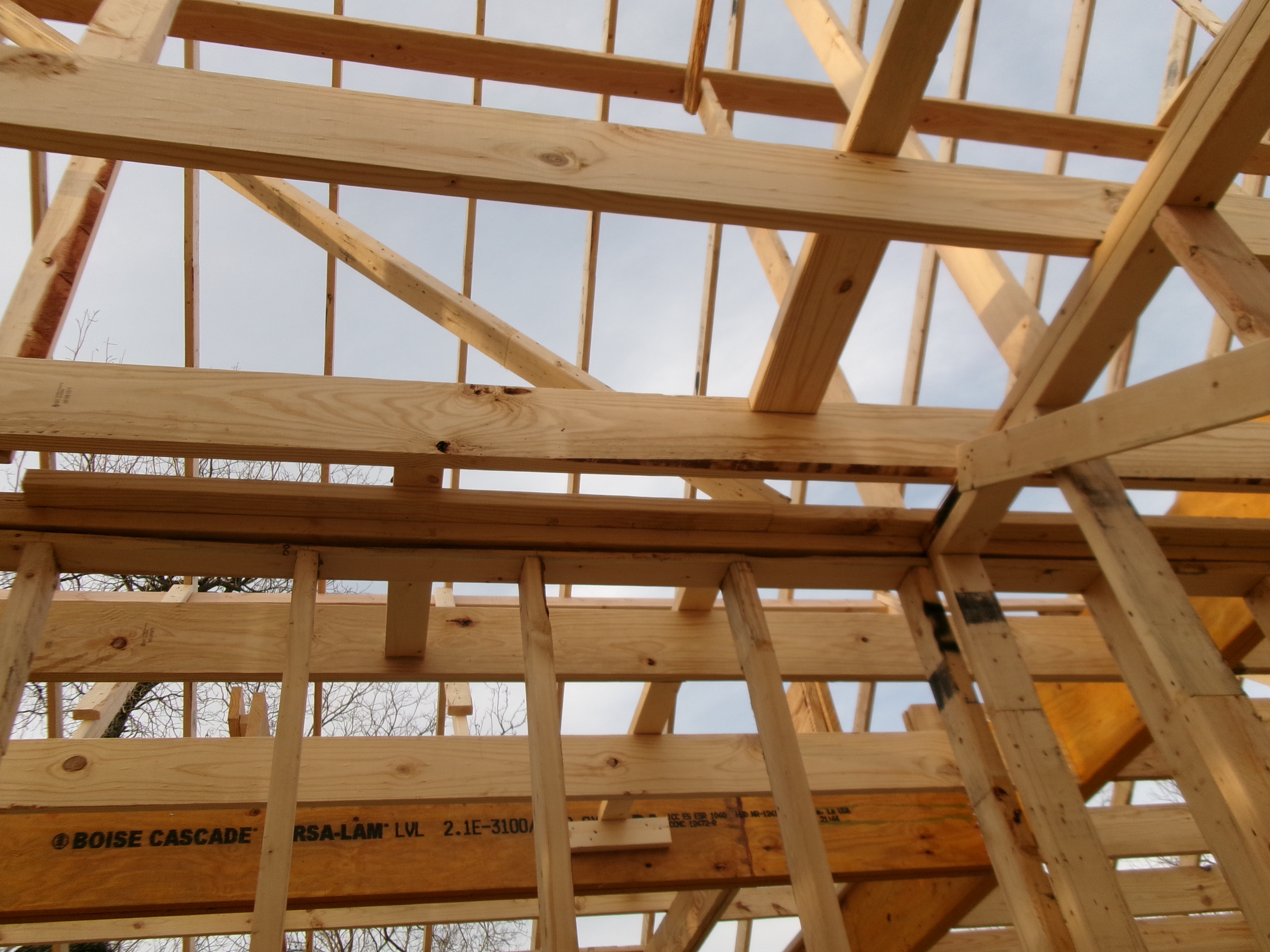 Timber framing photographed during construction